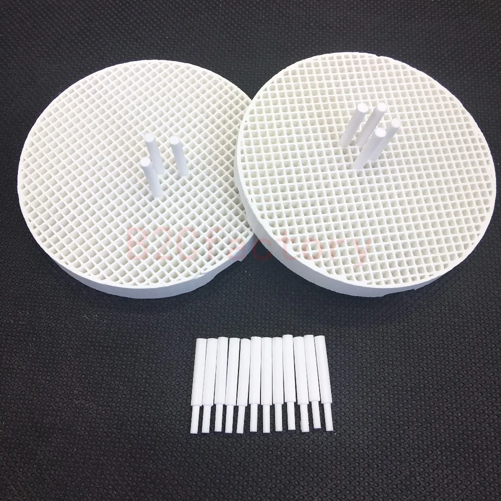 

2 Dental Lab Honeycomb Firing Trays with 20 Zirconia Pins