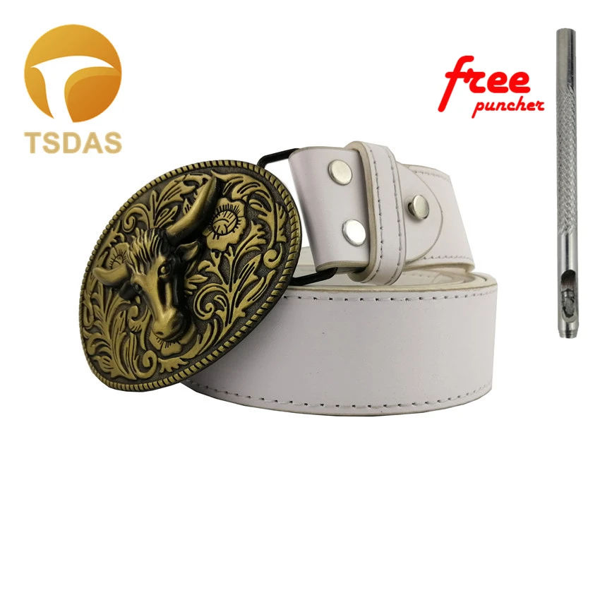 

Free Shipping 99*70mm Cowboy Belt Buckles Metal Fashion 3D Bronze OX-head Men's Belt Buckle Head With Continous Stock