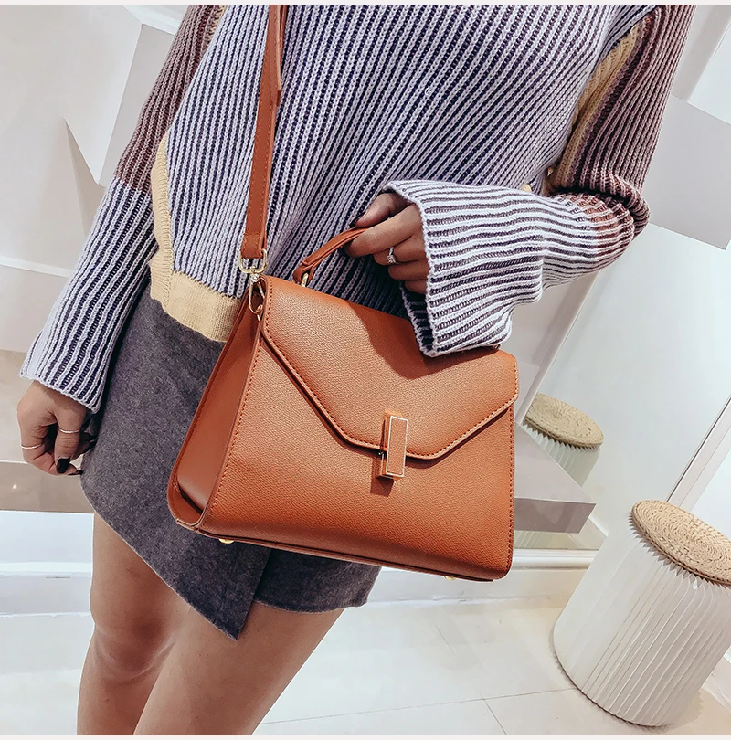 Toposhine модная женская сумка, женская простая повседневная сумка, модная однотонная сумка через плечо, Прямая поставка