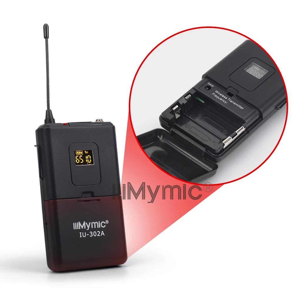iiiMymic IU 302A UHF 600 700MHz Pro Dual Channel Wireless Microphone 2 Bodypack+2 Lapel&2 Headset Mic System for DJ Karaoke|Микрофоны| |