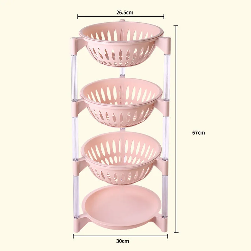 Красочные 4 шт./компл. пластиковые можно укладывать хранилище корзина для фруктов и овощей держатели стойки хранения много мусора кухонные инструменты