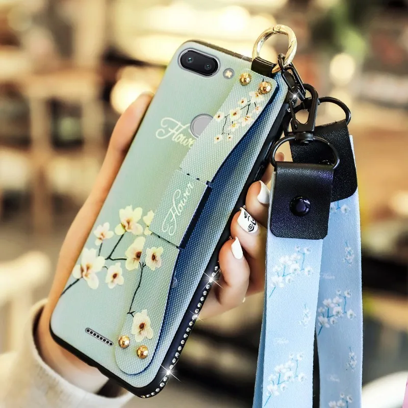 

Soft Edge Cloth Painting Case For Xiaomi redmi note 3 4 4X 5 5A 6 7 Redmi 5 plus 6 6A pro 7 Wristband With Drill Shell Case