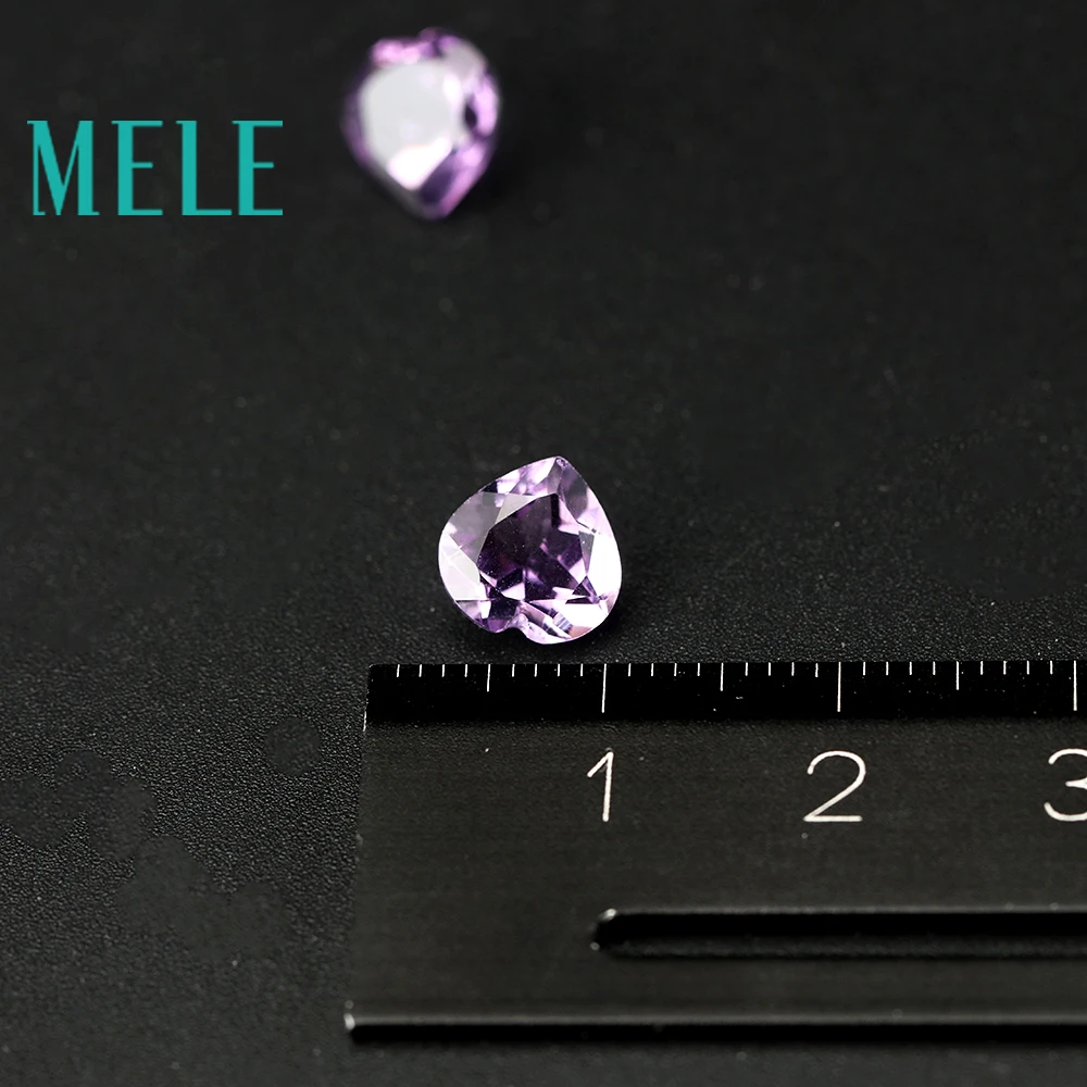 Brazil natural amethyst for jewelry making,heart cut 8X8mm 1.57ct loose stone,high quality DIY gemstone
