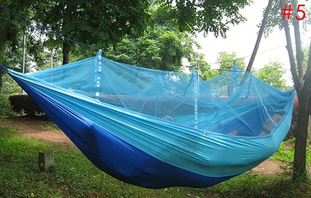 1-2 человек переносной наружный гамак кемпинг подвесная кровать с москитной сеткой садовые качели расслабляющий парашют Hammock7