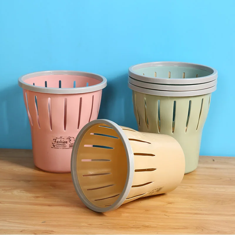 

1PCS Plastic Household Trash Can Creative Garbage Basket Without Cover Home Desk Trash Can Bathroom Kitchen Waste Bin Basket
