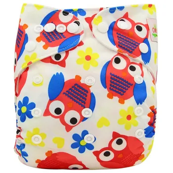 

Ohbabyka Baby Cloth Nappies Animals Print Adjustable Diaper Covers Reusable Baby Diapers Couche Lavable Washable Baby Nappy