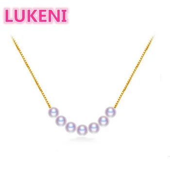 

Top quality Pearl Necklace For women 5.5mm Perfect round Natural Pearl necklace S925 Sterling silver necklace Free shipping