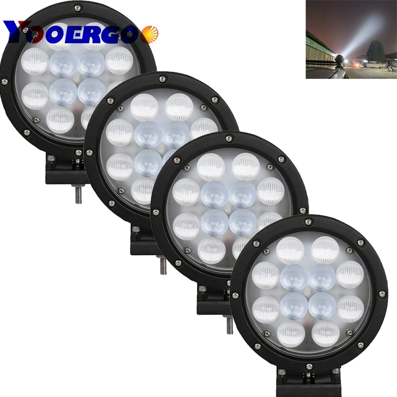 

pair spot light IP 67 60W 6000K 12v 7 inch Round Off road led Work light fog lamp for Car 4x4 4WD AWD SUV ATV Tractor Truck