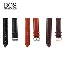 ANGELA BOS Genuína Pulseira De Couro 20mm Assista Bracelete 18mm Assista Correias Belt Pulseiras De Relógio 18 Relógio Das Mulheres Dos Homens Acessórios banda