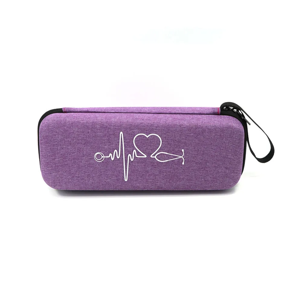 Футляр пластиковый(ЭВА)-Портативный стетоскоп для переноски Чехол для хранения Box Shell сетчатых кармана для 3 м Littmann III стетоскоп медицинская сумка-Органайзер - Цвет: Purple