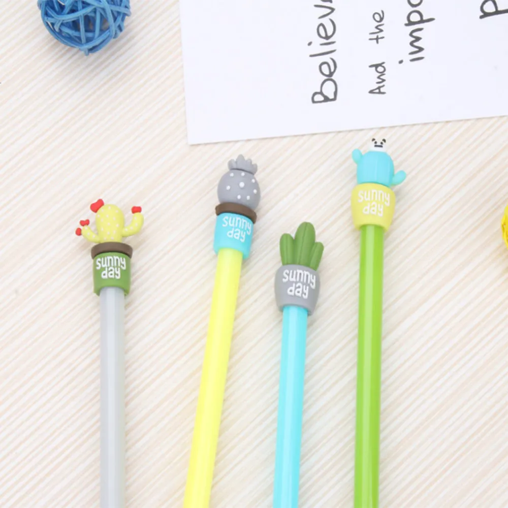 

1PC Novelty Kawaii Creative Cactus Plant Gel Pen Ink Marker Pen School Office Supply Black Ink 0.05mm Child Gift