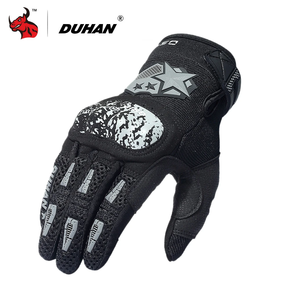 DUHAN Motorcycle Gloves Men Carbon Fiber Motocross Gloves Touch Screen