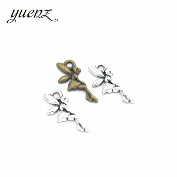 

YuenZ 40pcs 3 color Antique Silver color angel Charms Zinc alloy Pendant Jewelry DIY Necklace earring 19*8mm I221