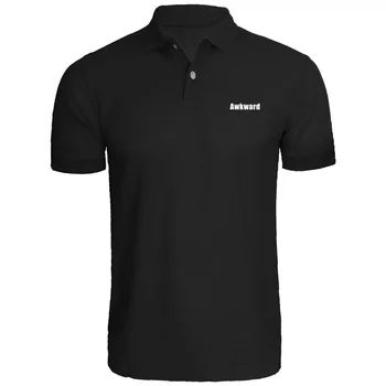 

Mens Awkward Embroidery Polo Shirts Men Tee