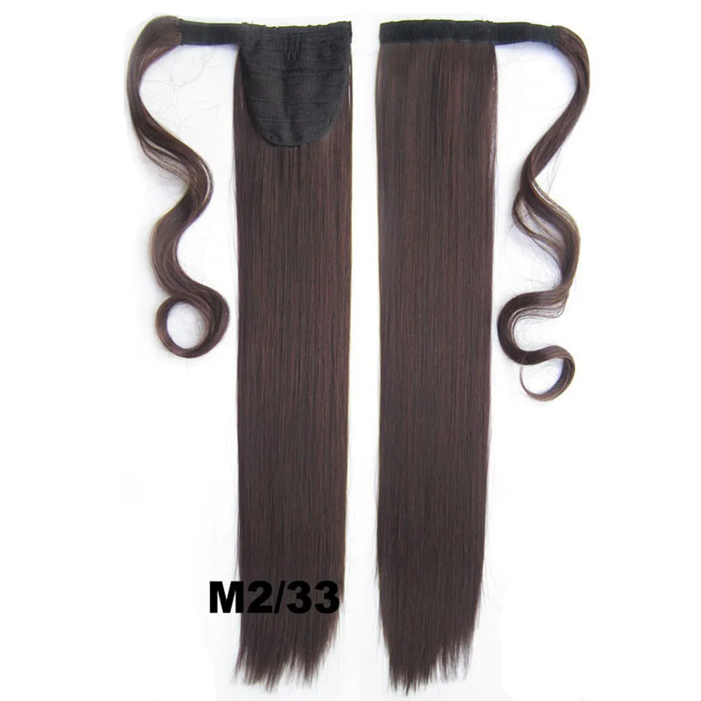 Amir Ponytail Hair Extensions Heat Resistant Synthetic Long Straight Wrap Around Clip In Ponytails with Megic tape