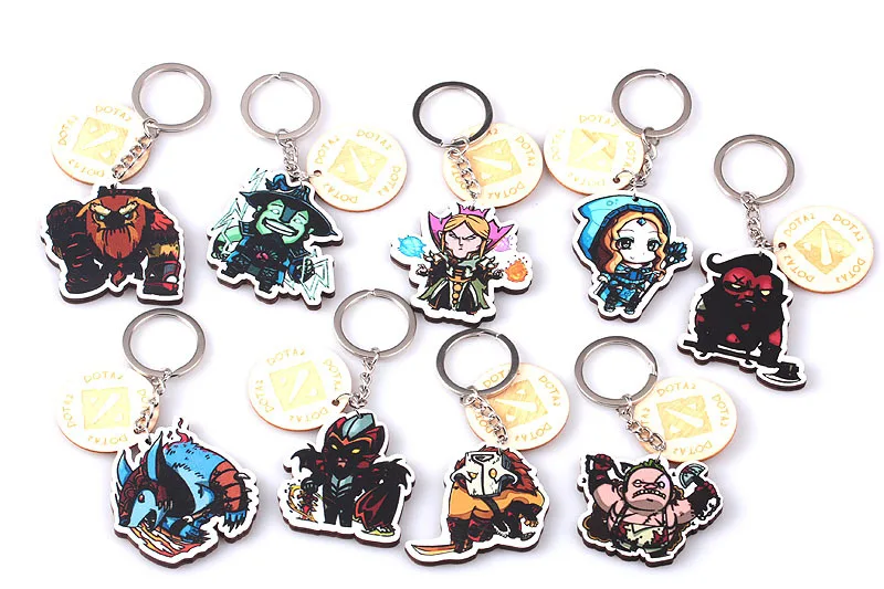

2019 Dota 2 Keychain Pudge Toys Game Dota2 Wood Cartoon characters props ornaments car styling decor gift for player game gifts