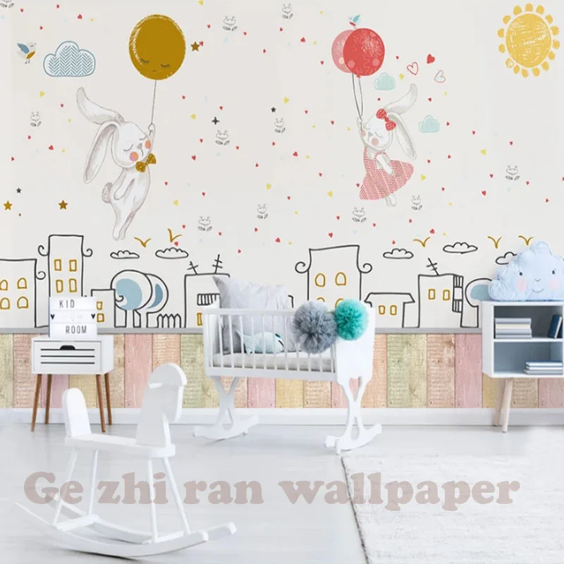 

Custom 3D Mural Wallpaper children Room wall covering Wallpaper 3D Hand-painted Cartoon Lovely 3D kid Photo Wallpaper Home Decor