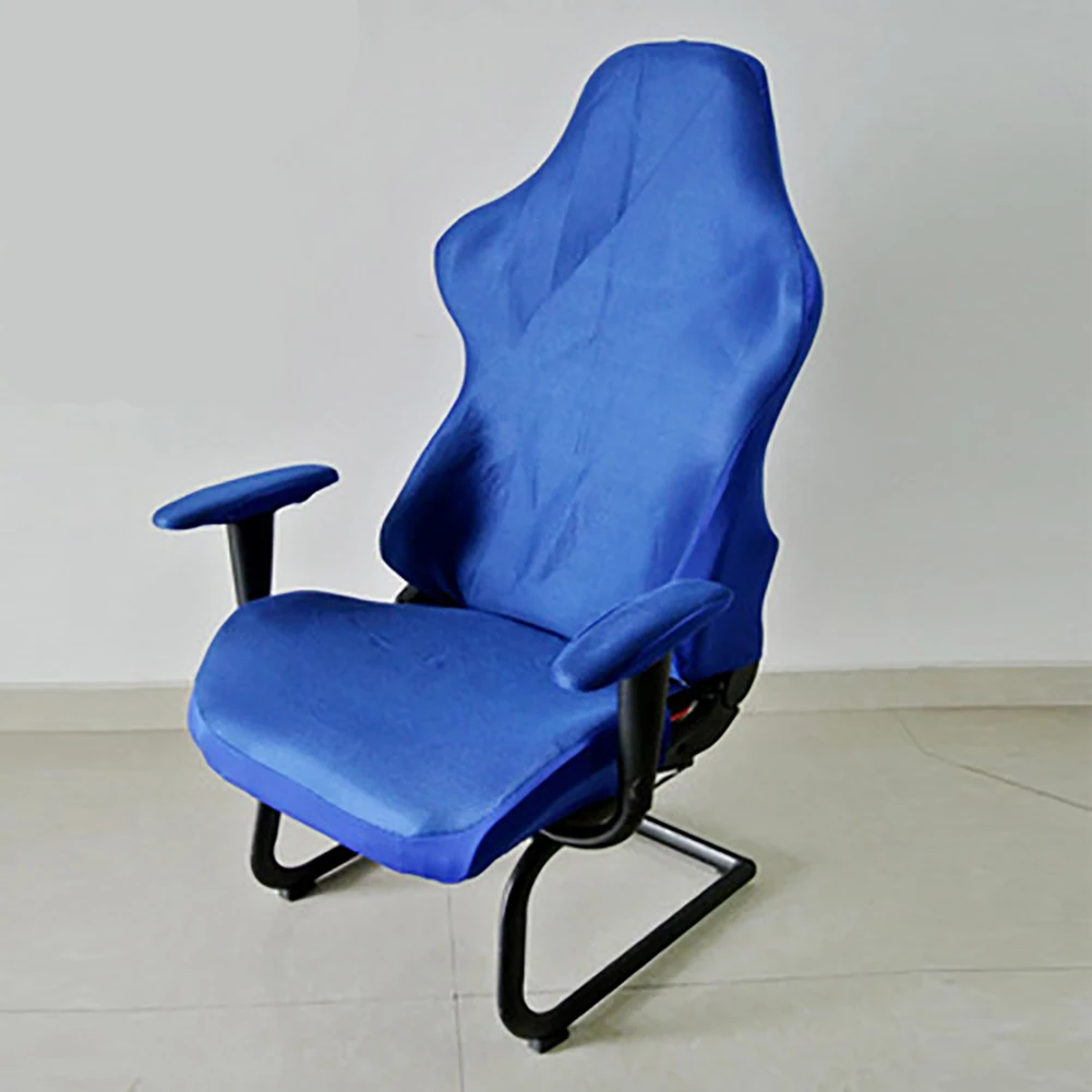 Спандекс кресла компьютерные кресла игровые мягкие чехлы для стульев полиэстер офисный эластичный съемный современный моющийся протектор - Цвет: Синий