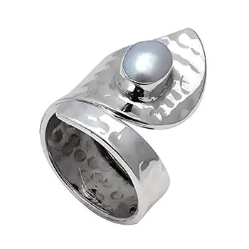 

Genuine Pearl Ring 925 Sterling Silver,USA Size :7, 2SR0254