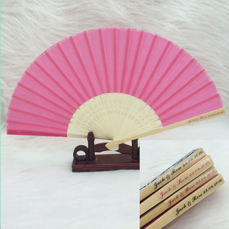 Buy 50pcs/lot Personalized wedding hand fan with name