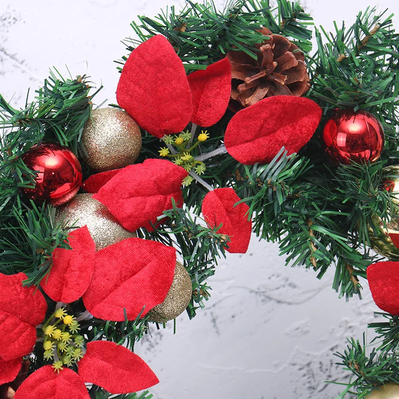 Рождественские украшения 45 см Рождественский венок на дверь подвесная на Окно реквизит фон с рождественской елкой аксессуары