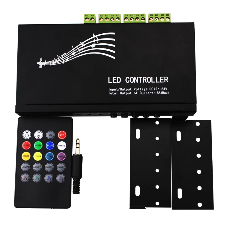 

9 Channel spectrum Led RGB music controller 12V-24V for led strip rhythm tempo 20keys IR remote controller control