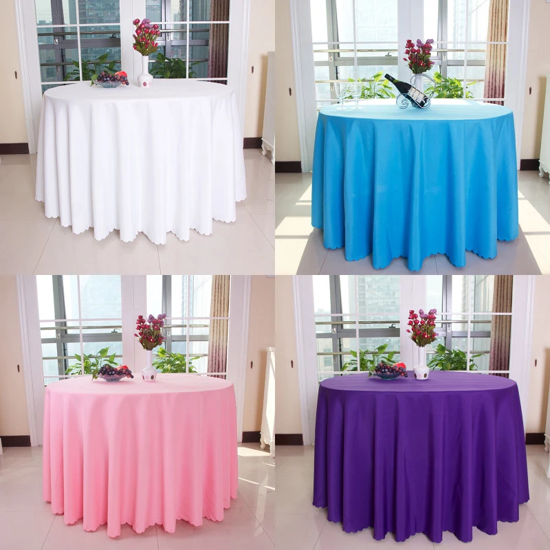 

New 10pcs Polyester Round 260 CM ( 103 inch) Table Cloth Nappe de table Wedding Tablecloth Party Table Cover Dining Table Linen