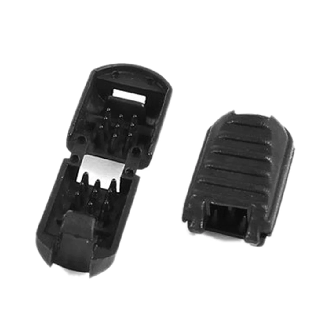 UESH Zipper Pull Cord Plastic Lock Ends 5.5mm x 5.3mm 20pcs Blackin