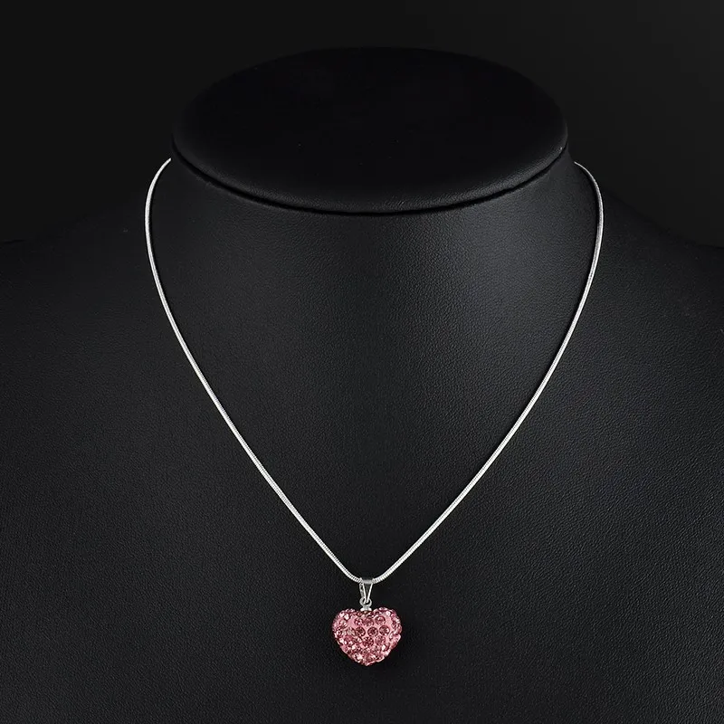 Любовные ожерелья с фигуркой сердца для женщин, хорошее ювелирное изделие, Кристальное короткое ожерелье и кулоны, колье для женщин