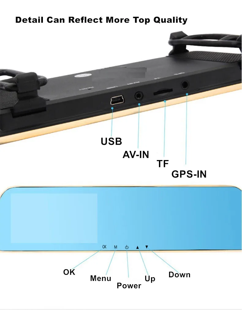 Eunavi 4 3 дюймов Full HD 1080P Автомобильное зеркало заднего вида DVR Автомобильная камера