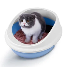 Cat sand-basin, cat toilet, semi-enclosed, anti-sputtering outside, cat sand-bowl, trumpet, large cat basin, toilet basin