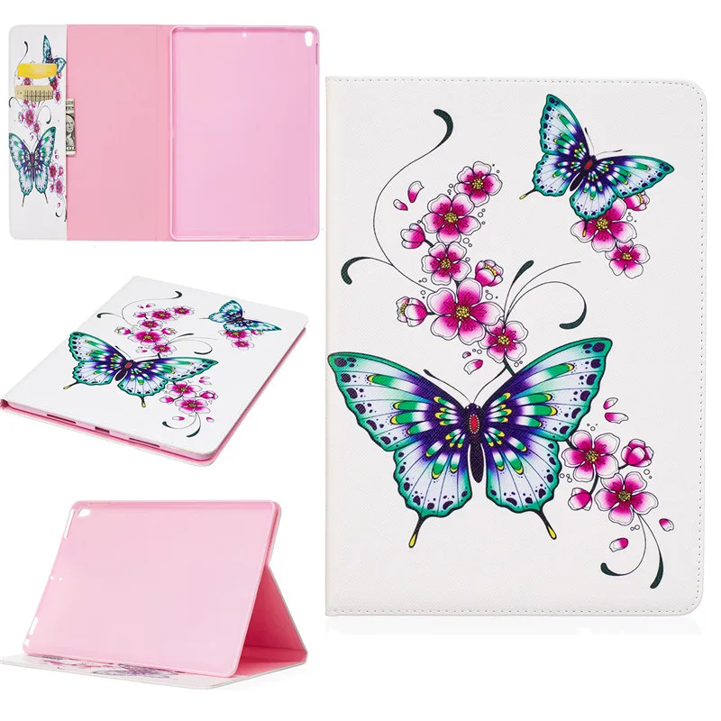 For ipad pro 10.5 Butterfly Owl Bear Cartoon PU Leather Flip Stand Cover Cases For Apple IPad Pro 10.5'' Tablet Case Fundas