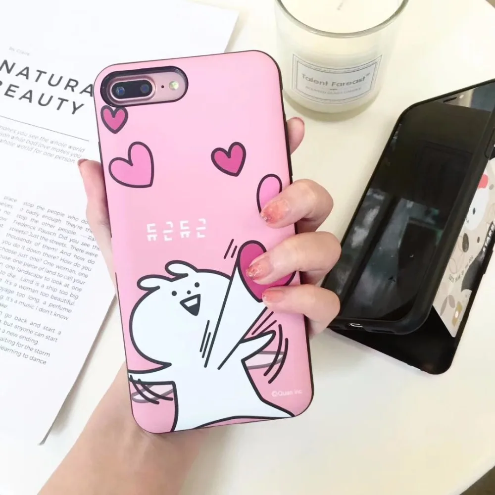 BINYEAE Korean Cute Rabbit Phone Case For iPhone 6 6s plus 7 8 plus X