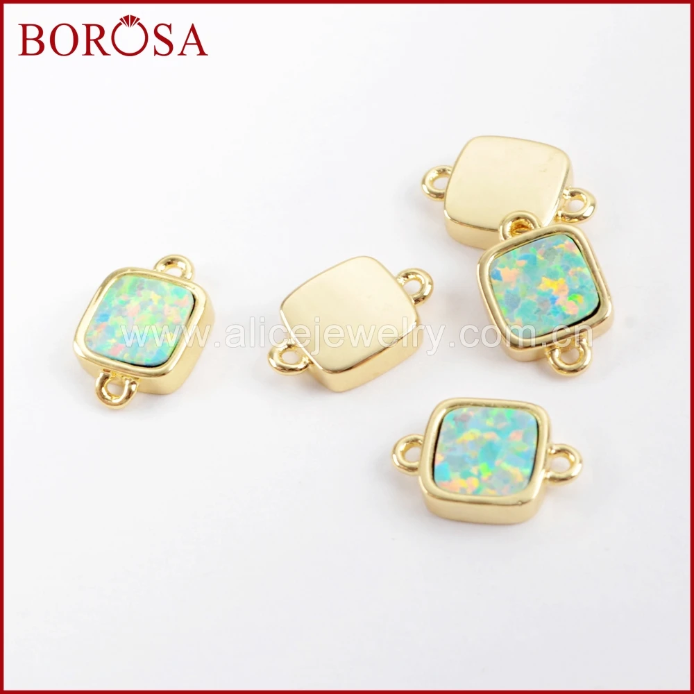 BOROSA 10 шт. новые золотые белые японские опаловые ободки соединители Мужские