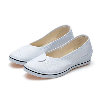 

Women Loafers Soft Slip On Canvas Flats Shoes Woman Solid Casual Breathable Shoe For Mother Platform Shoes 804