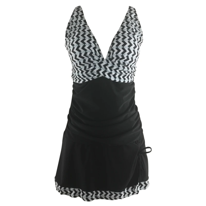 

Retro Print Tankini Swimwear Skirt Women 2019 Ruched Tummy Control Swimsuit Shorts Plus size Two Piece Female Bathing suit Dress