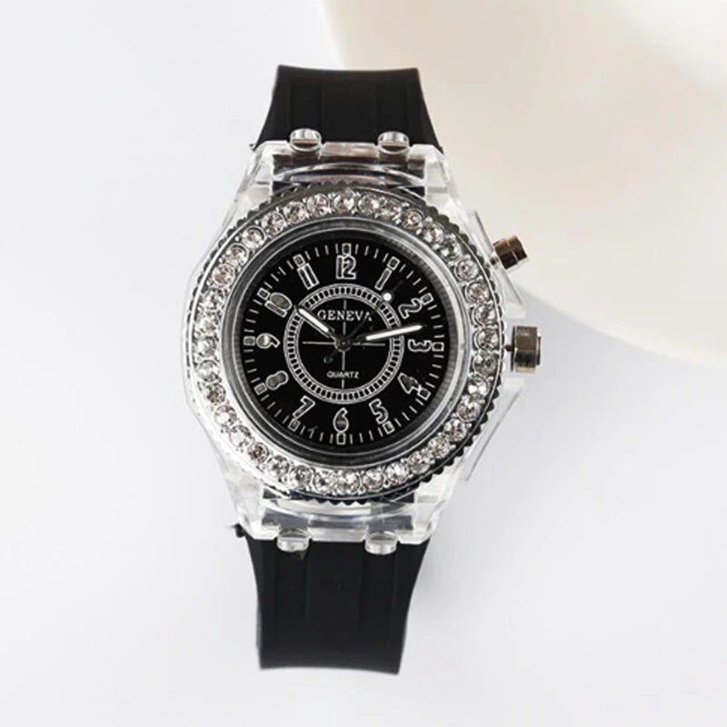 Luminous LED Sport Watches Women Quartz Watch ladies Women Men Silicone Wristwatches glowing Lover Watches (7)
