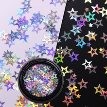 Ur Sugar Star голографический блестящий для ногтей Блестки Серебряные Красочные наконечники блестящие, дизайн ногтей украшения для салона дома DIY