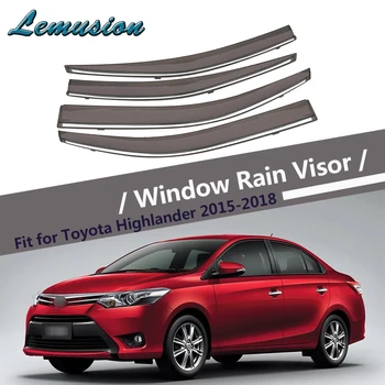 

High Quality 4pcs Smoke Window Rain Visor For Toyota Vios XP150 2014 2015 2016 2017 2018 Vent Sun Deflectors Guard Accessories