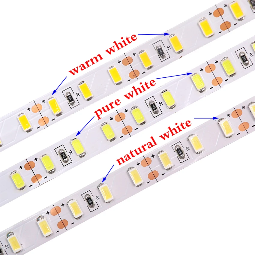 90 светодиодов/м Светодиодная лента 5630 5 м 450 светодиодов Гибкие ленты лента света теплый белый/нейтральный белый не водонепроницаемый супер