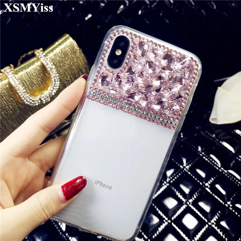 

For iPhone X XS Max 8 7 6 6S Plus Case Luxury Bling Rhinestone Diamond Crystal Soft Transparent TPU Cover For iPhone XR Case