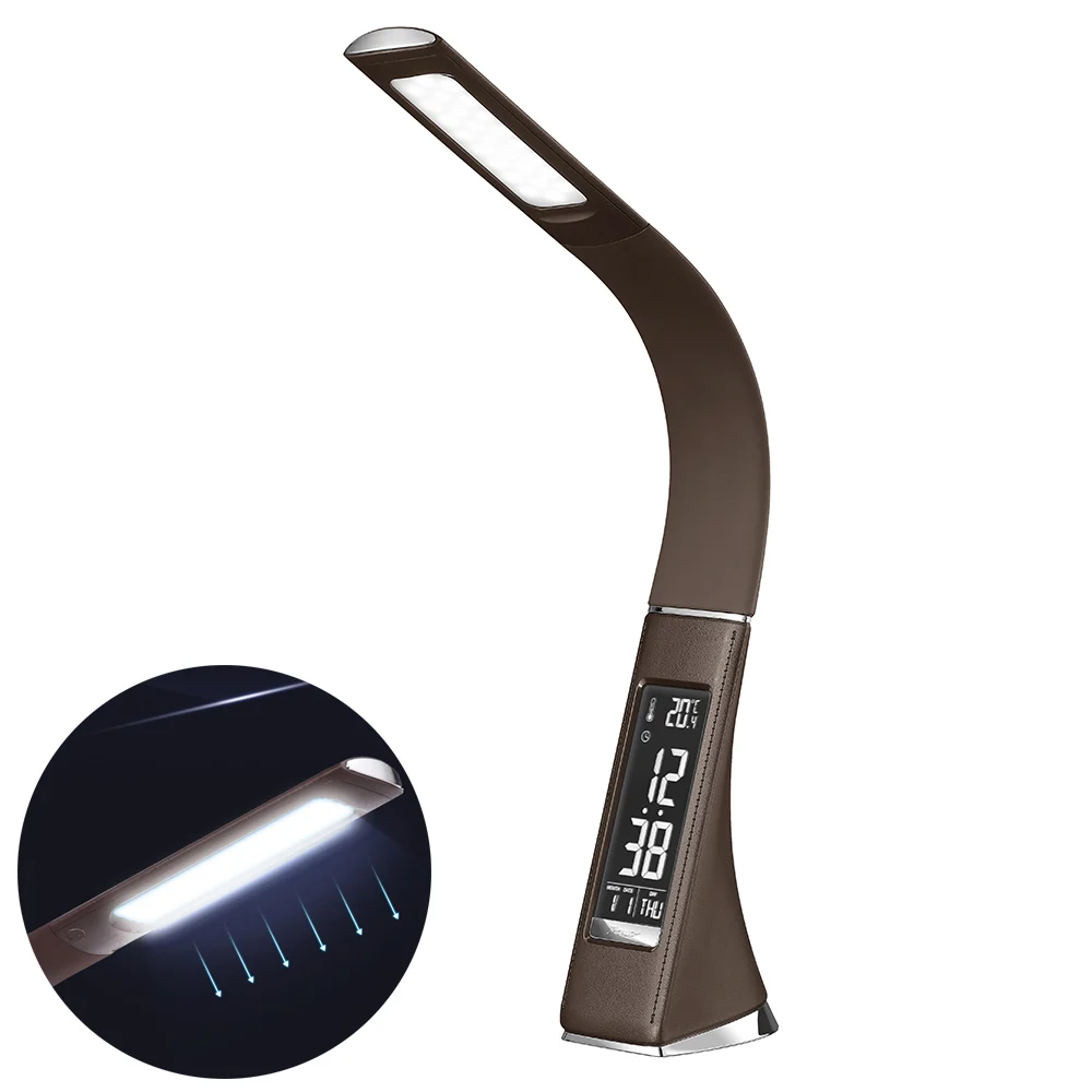 Cool White Table Lamp Office Desk Lamp Top Grade Leather Gooseneck