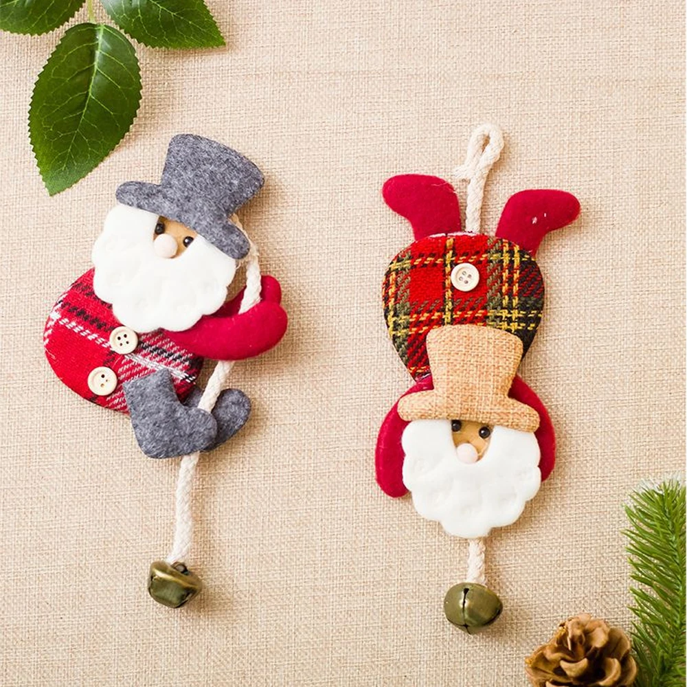 

Christmas Decoration Mini Santa Claus Doll Bell Xmas Tree Door Garden Hanging Ornaments Party Decor