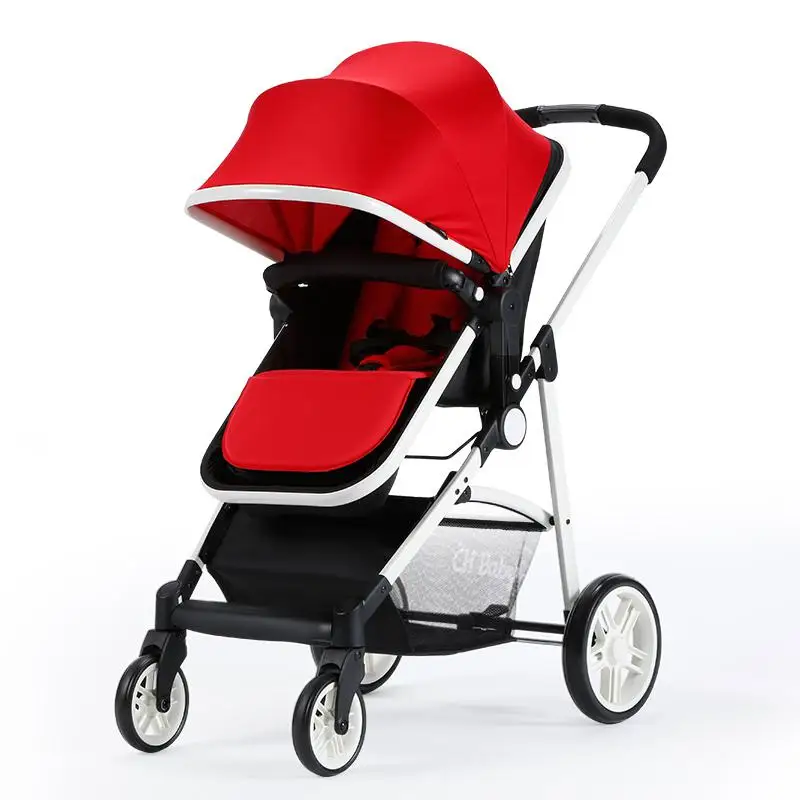Chbaby, супер-светильник с высоким пейзажем, переносная детская коляска, четырехколесная детская коляска для кукол, ребенок может сидеть и лежать, 2 в 1 - Цвет: red
