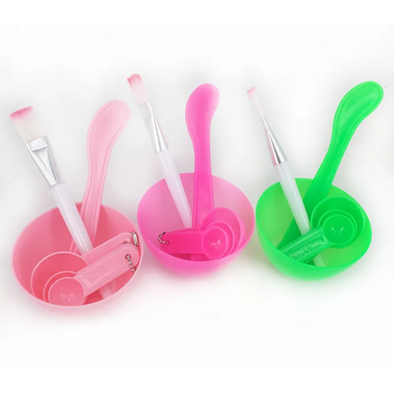  4 In 1 DIY Facial Beauty Mask Bowl Cosmetic Tool Mixing Spong Brush With Stick Brush Set (2)