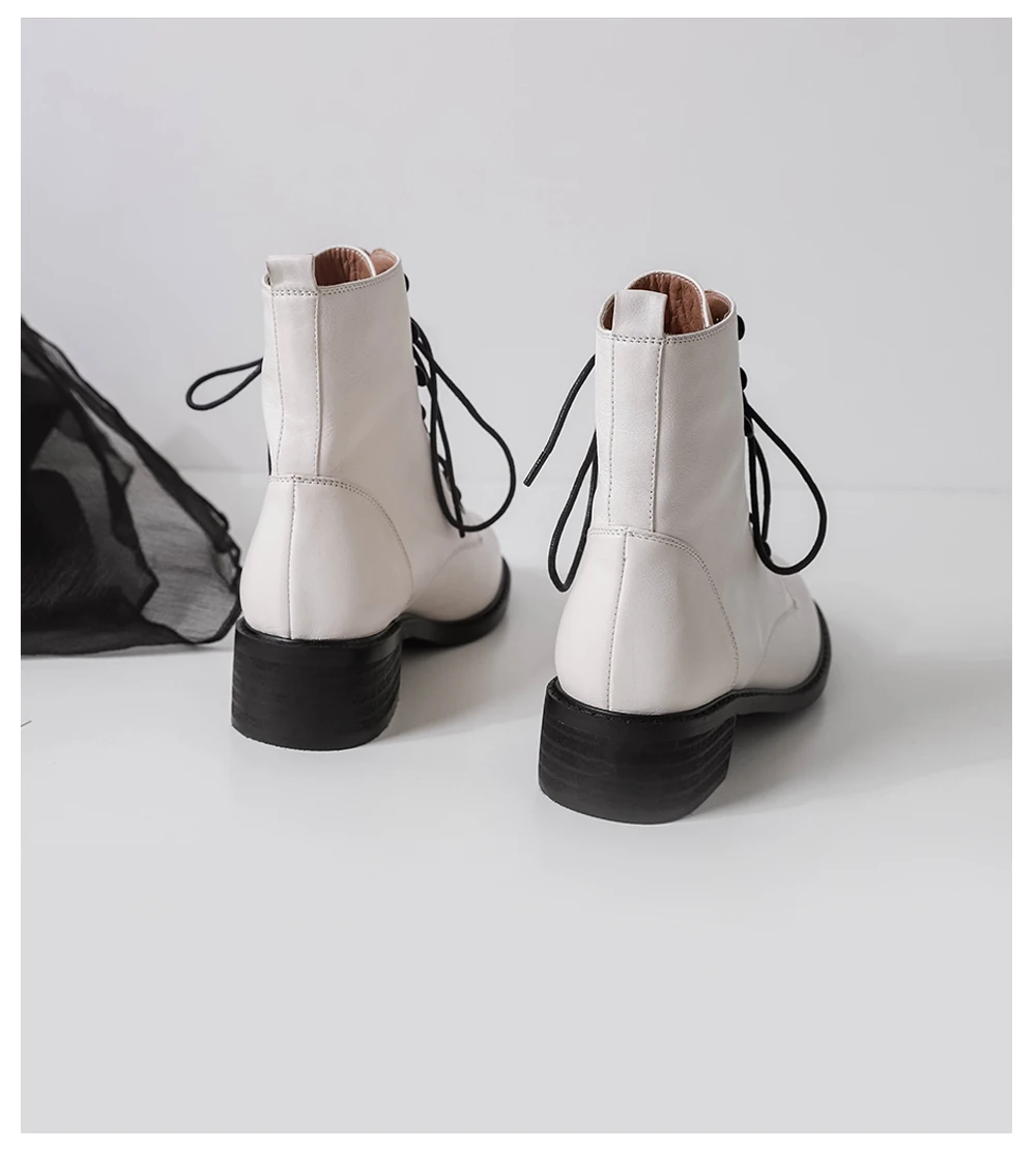 JSI/Зимние ботильоны женские ботинки из натуральной кожи модные ботильоны Дамская обувь на среднем каблуке женские ботинки на шнуровке с круглым носком; JO269