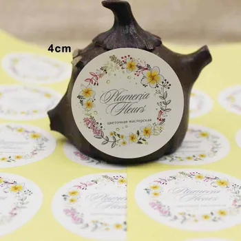 

1000pcs 4cm circle white paper personalized gifts/wedding note seal lables kraft paper products tag sticker label