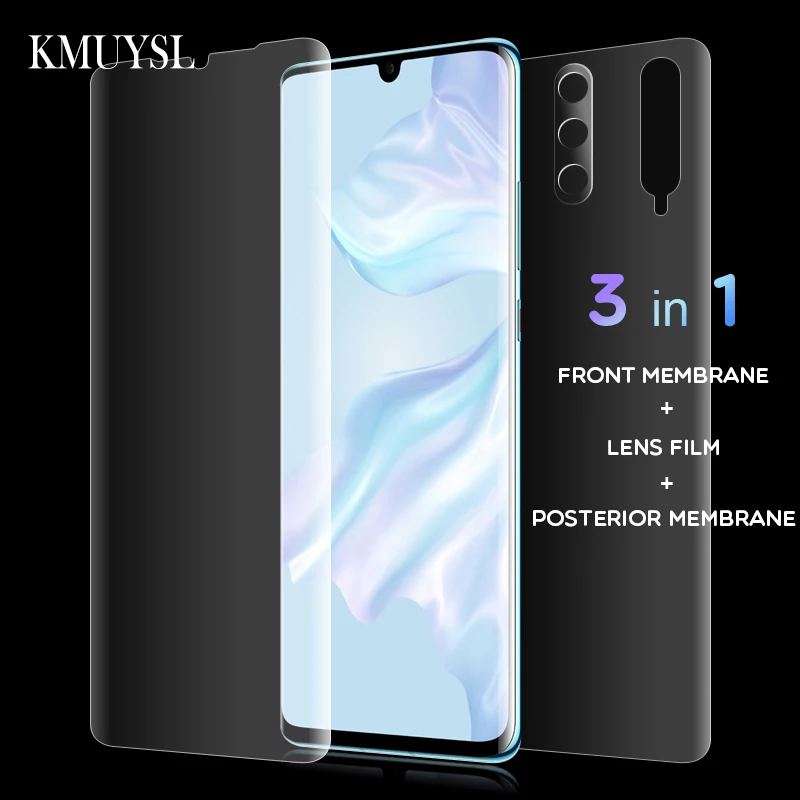 Full Cover Film For Huawei P30 Pro P30 Lite Screen Protector For Huawei P30 Hydrogel Front Film + Back Film + Camera Lens Glass