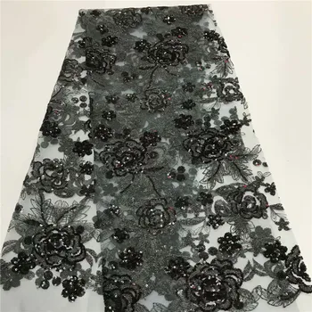 

Black African Green Lace Wedding Dress, Luxury Lace Fabric 5Yard, African Wedding Lace Fabric High Quality sequins Net Lace