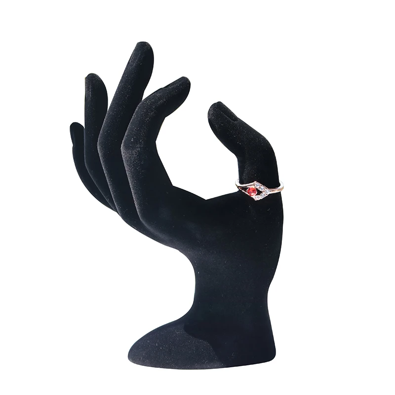 OK Shaped ручной дисплей ювелирных изделий Стенд черный бархат ручной модели кольцо браслет ожерелье Подвесной огранайзер стойка держатель стойки